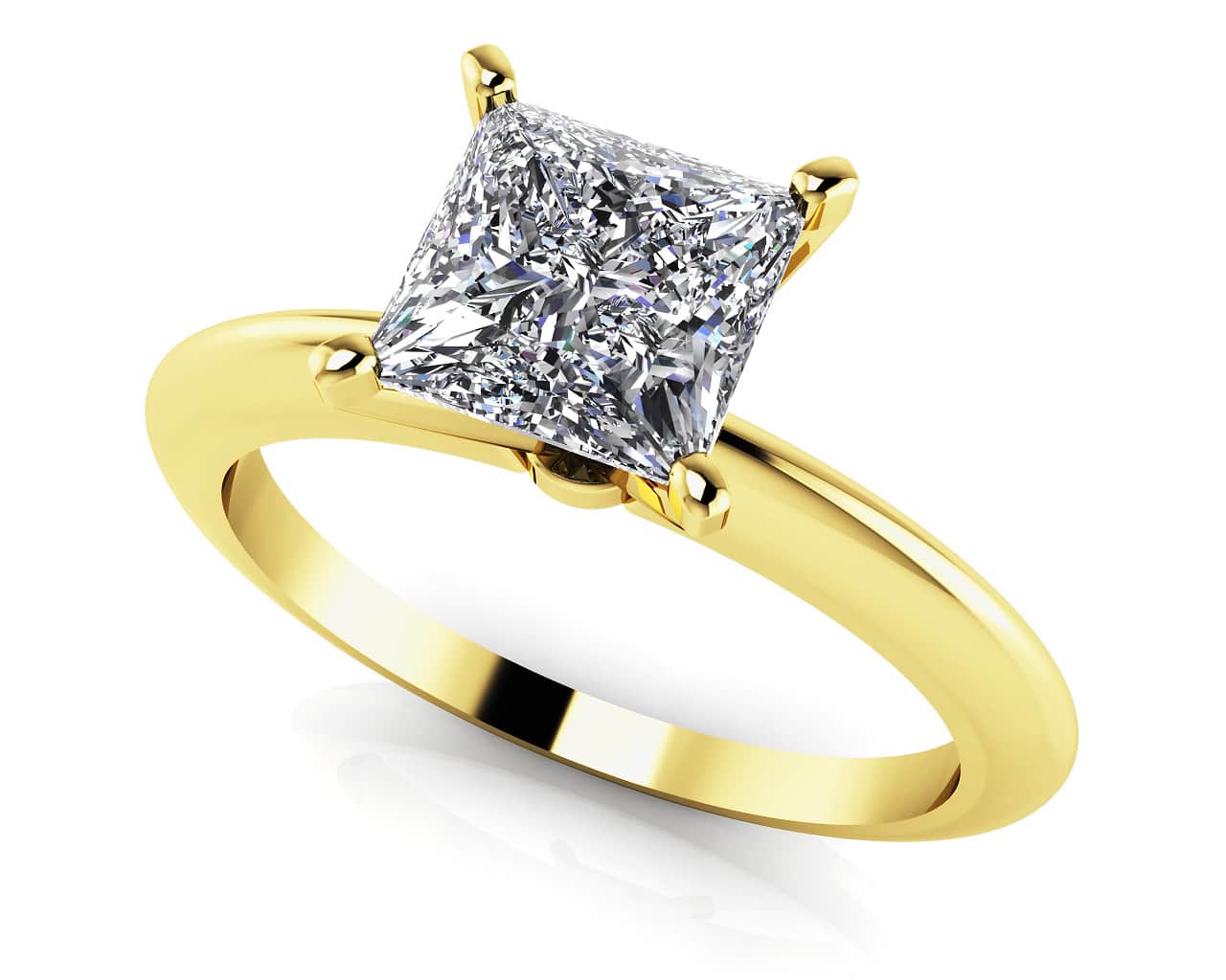 Perfect Princess Cut Lab-Grown Diamond Solitaire Engagement Ring with 1.25 ct.(finished) 7mm - Image 2