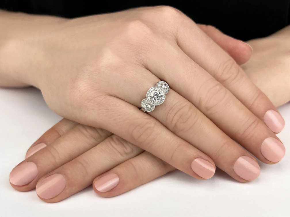 Perfect Three Diamond Anniversary Band Diamond with 1.48 ct. (0.65 ct. center diamond) - Image 3