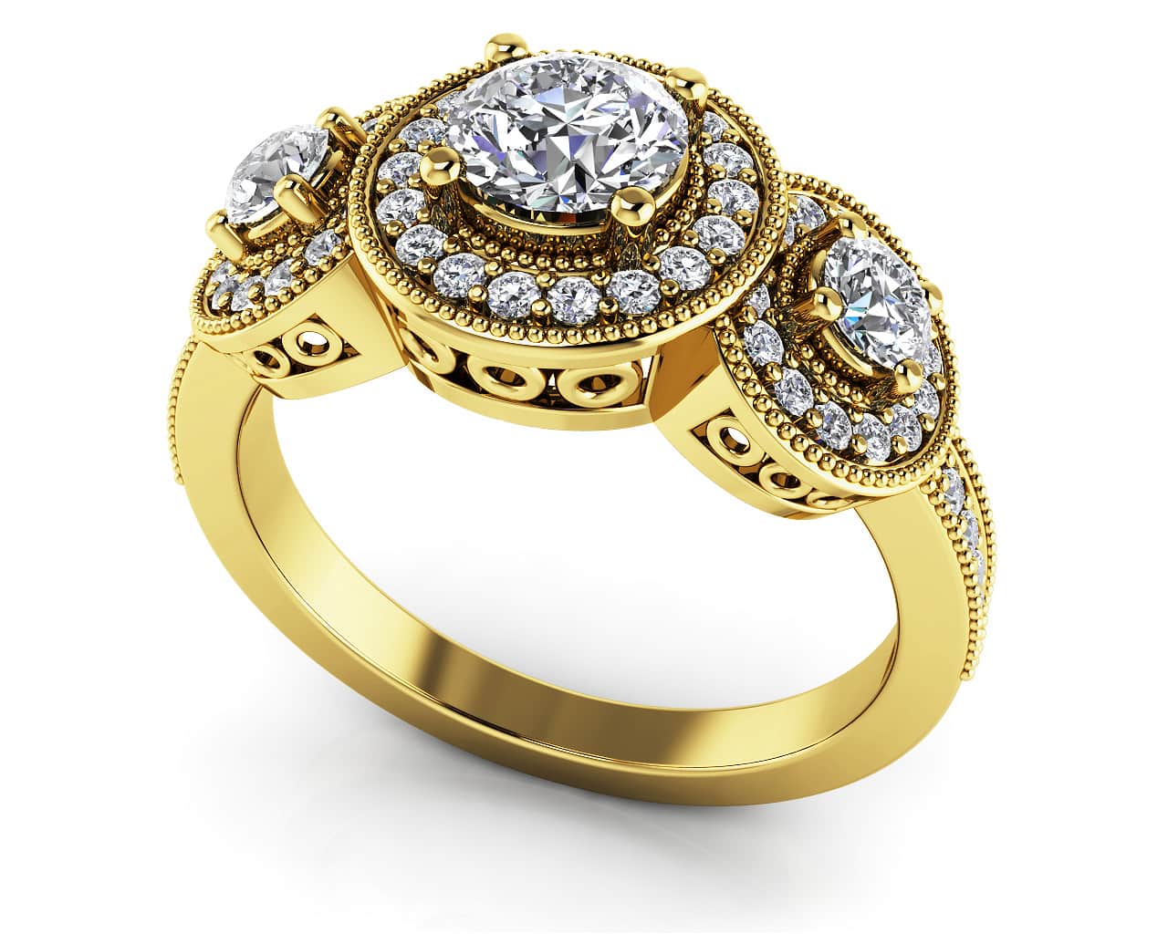 Perfect Three Diamond Anniversary Band Lab-Grown Diamond  with 0.51 ct. (0.19 ct. center diamond) - Image 2