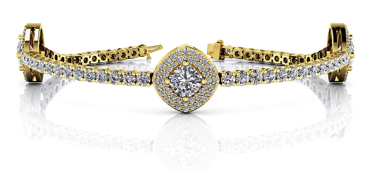 Posh Diamond Bracelet With Modern Accents Lab-Grown Diamond  with 5.65 ct.(finished) 1.1mm, 2.2mm, 5.5mm - Image 5