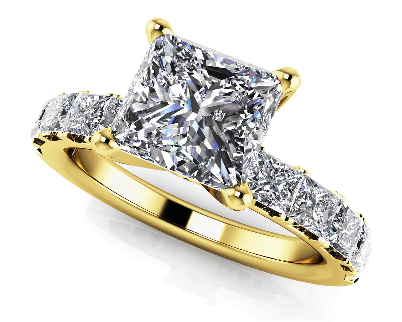 Princess Allure Lab-Grown Diamond Engagement Ring with 2.25 ct. (1.25 ct. center diamond) - Image 2