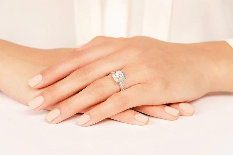 Princess Cut Diamond Double Frame Lab-Grown Diamond Engagement Ring with 2.42 ct. (1.25 ct. center diamond) - Image 3