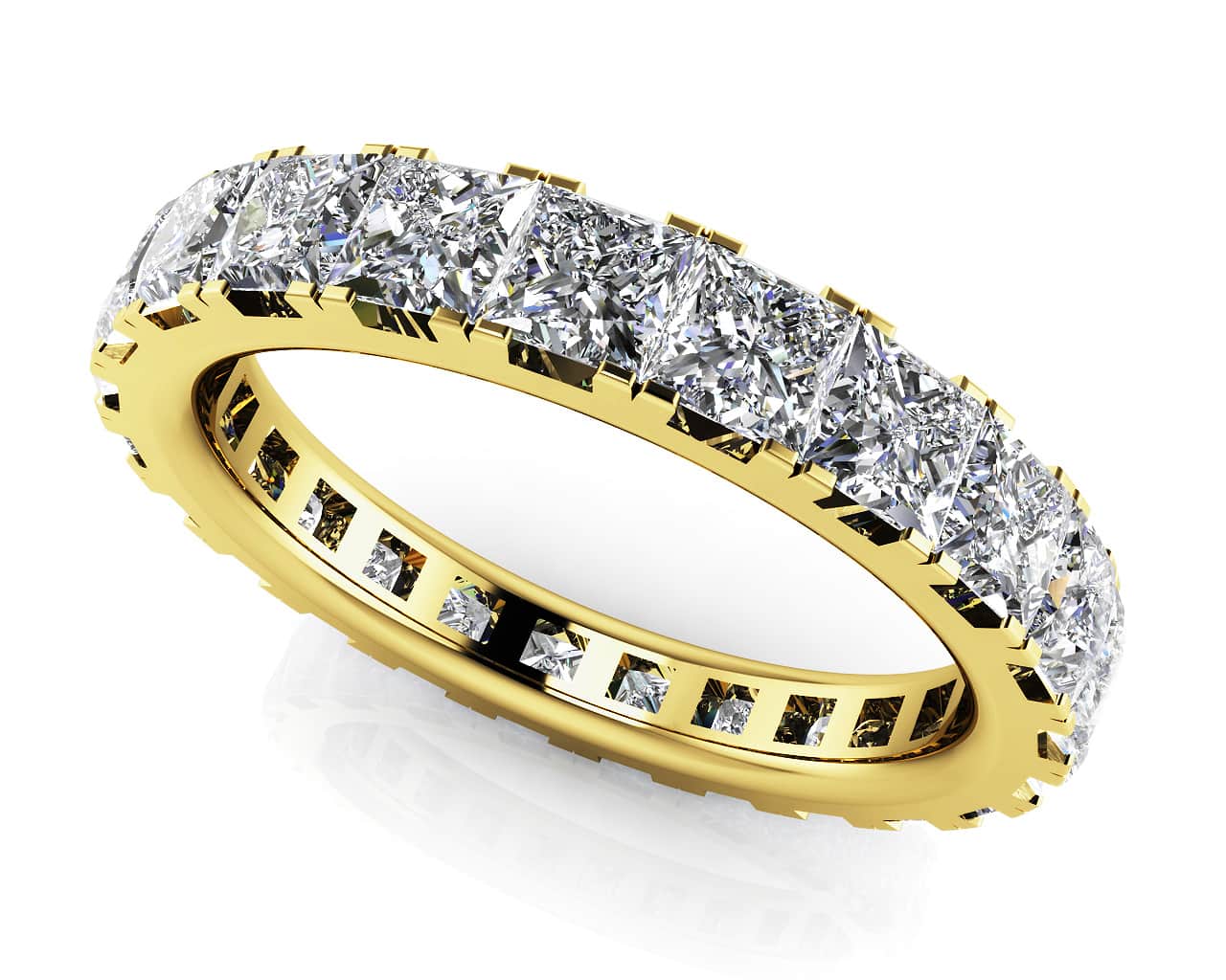 Princess Cut Diamond Eternity Diamond Ring with 2.50 ct.(finished) 2.5mm - Image 2