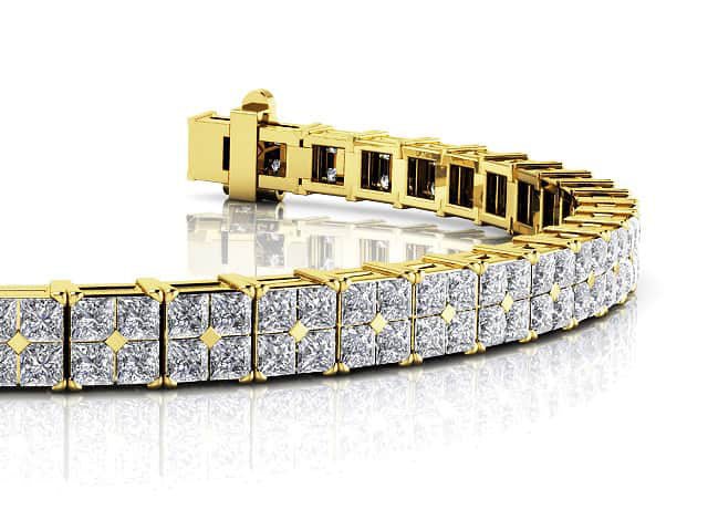 Princess Cut Diamond Illusion Diamond Bracelet with 4.68 ct.(finished) 1.5mm - Image 2