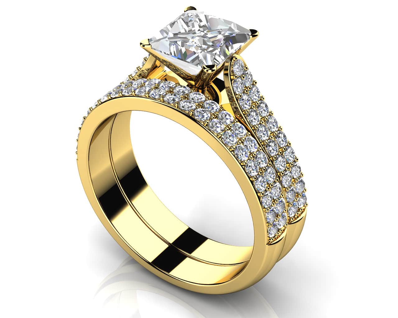 Princess Cut Diamond Splendor Lab-Grown Diamond Bridal Set with 1.80 ct. (1.00 ct. center diamond) - Image 2