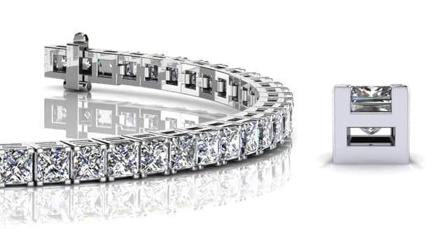 Princess Cut Dreams Bracelet Diamond with 14.40 ct.(finished) 3.7mm