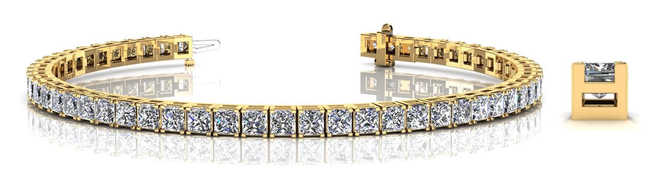 Princess Cut Dreams Bracelet Diamond with 14.40 ct.(finished) 3.7mm - Image 6