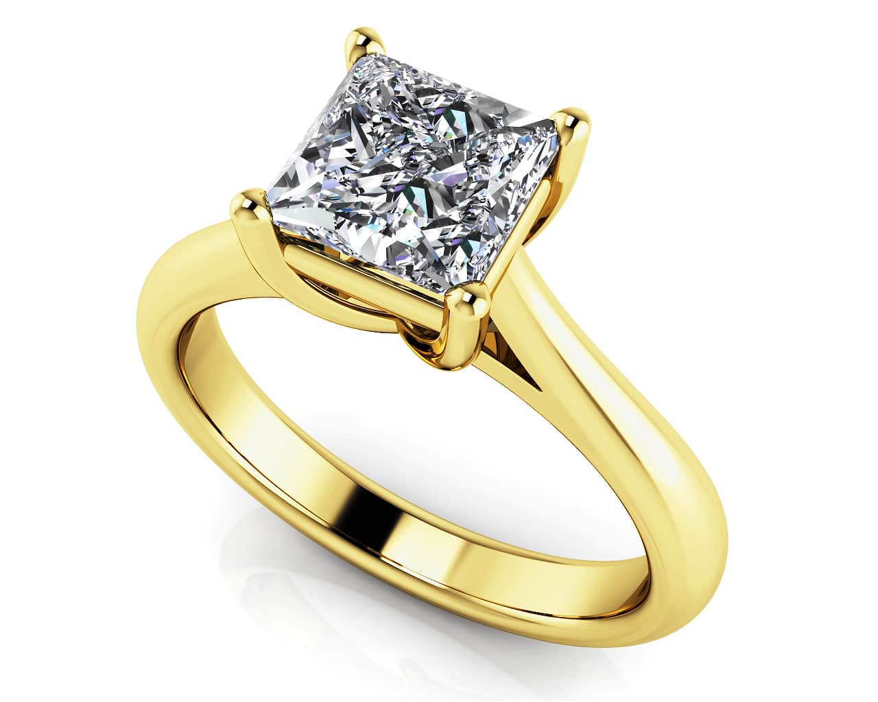 Princess Cut Solitaire Lab-Grown Diamond Engagement Ring with 1.00 ct.(finished) 5.5mm - Image 2