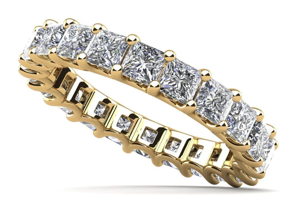 Princess Cut U Shape Eternity Diamond Ring with 3.41 ct.(finished) 3mm - Image 2