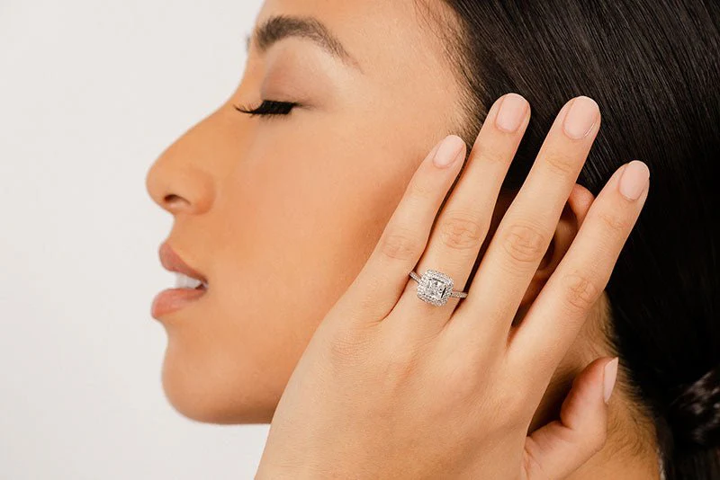 Princess Diamond Double Square Frame Ring Lab-Grown Diamond with 2.54 ct. (2.00 ct. center diamond) - Image 4