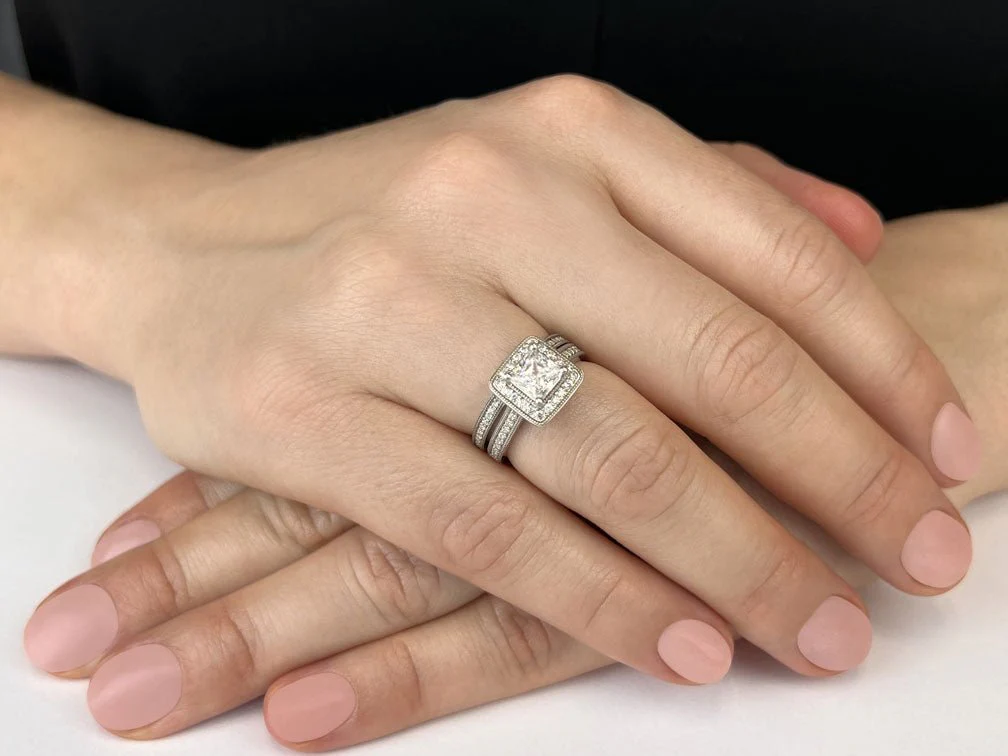 Princess Dreams Lab-Grown Diamond Bridal Set with 1.53 ct. (1.00 ct. center diamond) - Image 3