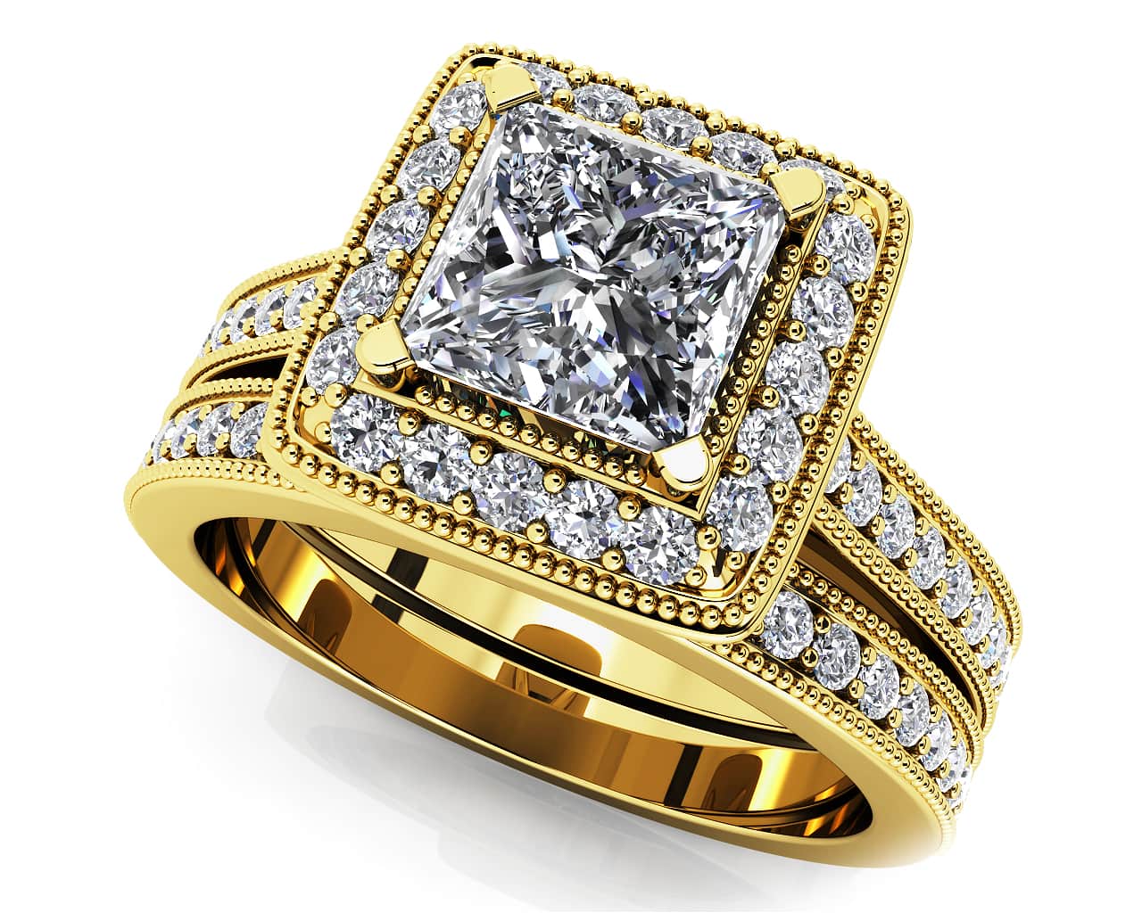 Princess Dreams Lab-Grown Diamond Bridal Set with 2.02 ct. (1.50 ct. center diamond) - Image 2