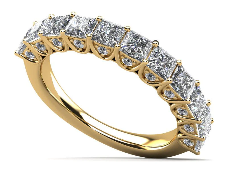 Princess Sunbeam Diamond Anniversary Diamond Ring with 1.40 ct.(finished) 1.1mm, 2.5mm - Image 2