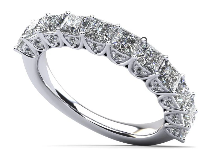 Princess Sunbeam Diamond Anniversary Diamond Ring with 1.88 ct.(finished) 1.2mm, 3mm