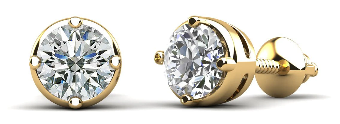 Prismatic Diamond Stud Earrings with 4.00 ct.(finished) 6.5mm - Image 2