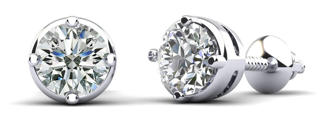 Prismatic Lab-Grown Diamond Stud Earrings with 4.00 ct.(finished) 6.5mm