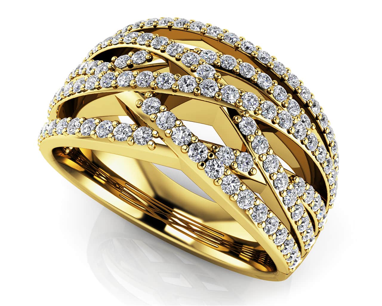 Prong Set Designer Diamond Anniversary Lab-Grown Diamond Ring with 0.88 ct.(finished) 1.1mm - Image 2