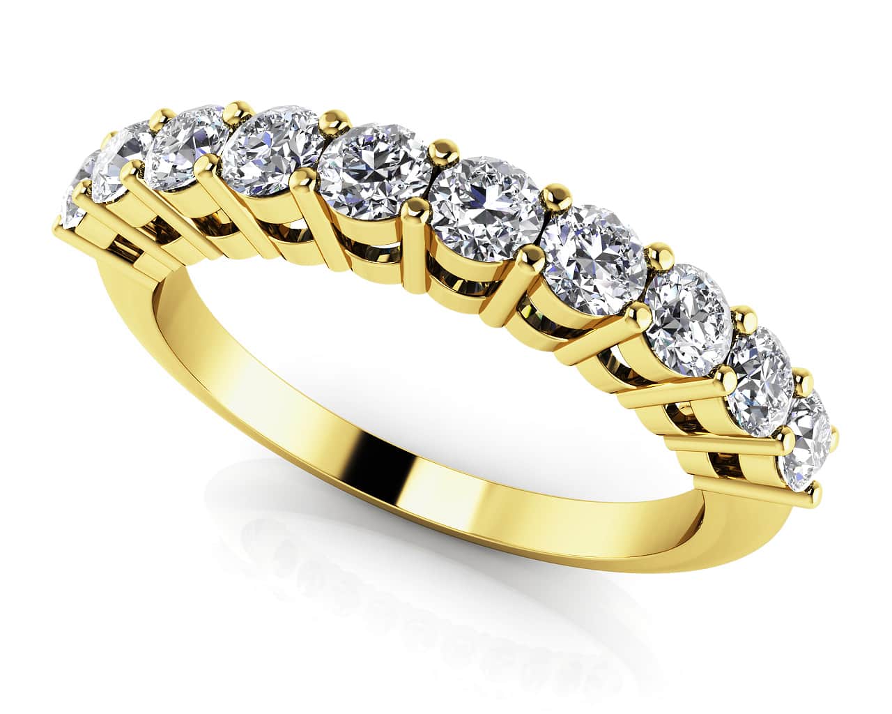 Prong Set ab-Grown Diamond  Band with 0.60 ct.(finished) 2.5mm - Image 2