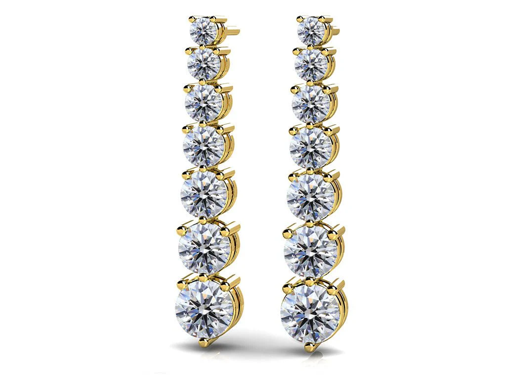 Prong Set Diamond Cascade Earrings Lab-Grown Diamond  with 1.01 ct.(finished) - Image 2