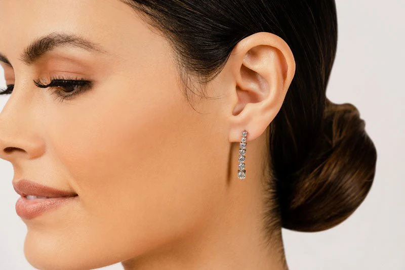Prong Set Diamond Cascade Earrings Lab-Grown Diamond  with 1.01 ct.(finished) - Image 3