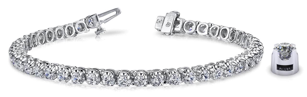 Prong Set Diamond Strand Diamond Tennis Bracelet with 0.73 ct.(finished) 1.25mm - Image 4
