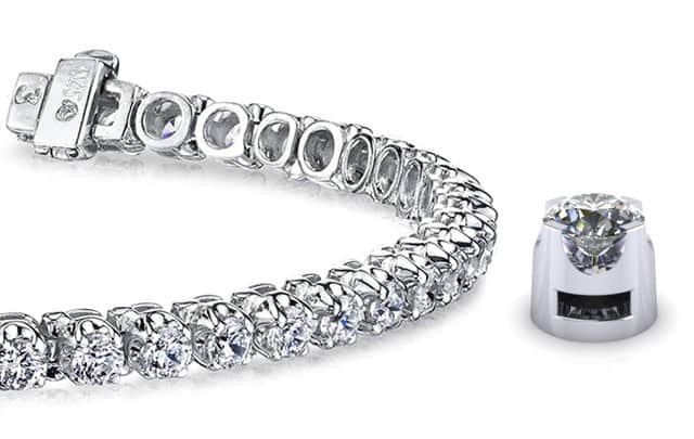 Prong Set Diamond Strand Lab-Grown Diamond Tennis Bracelet with 1.12 ct.(finished) 1.5mm