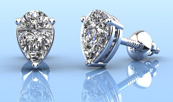 Radiant Romance Pear Shaped Lab-Grown Diamond Stud Earrings with 1.50 ct.(finished) 8x5mm - Image 3