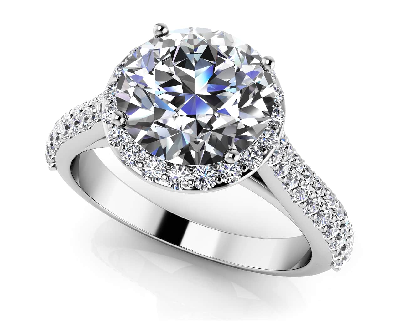 Radiant Round Lab-Grown Diamond Engagement Ring with 1.05 ct. (0.50 ct. center diamond)