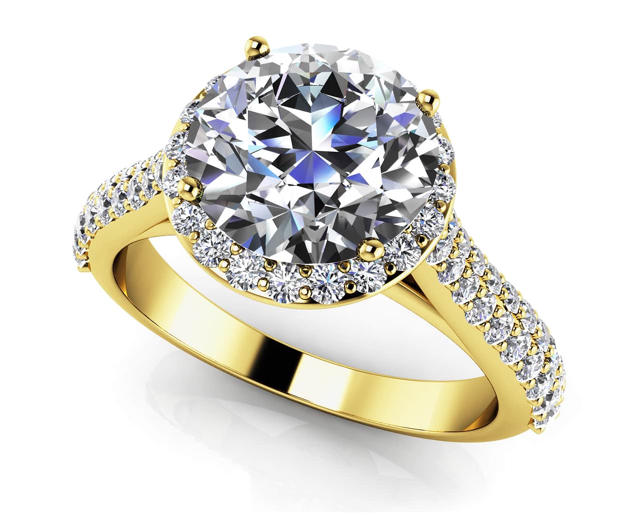 Radiant Round Lab-Grown Diamond Engagement Ring with 1.85 ct. (1.25 ct. center diamond) - Image 2