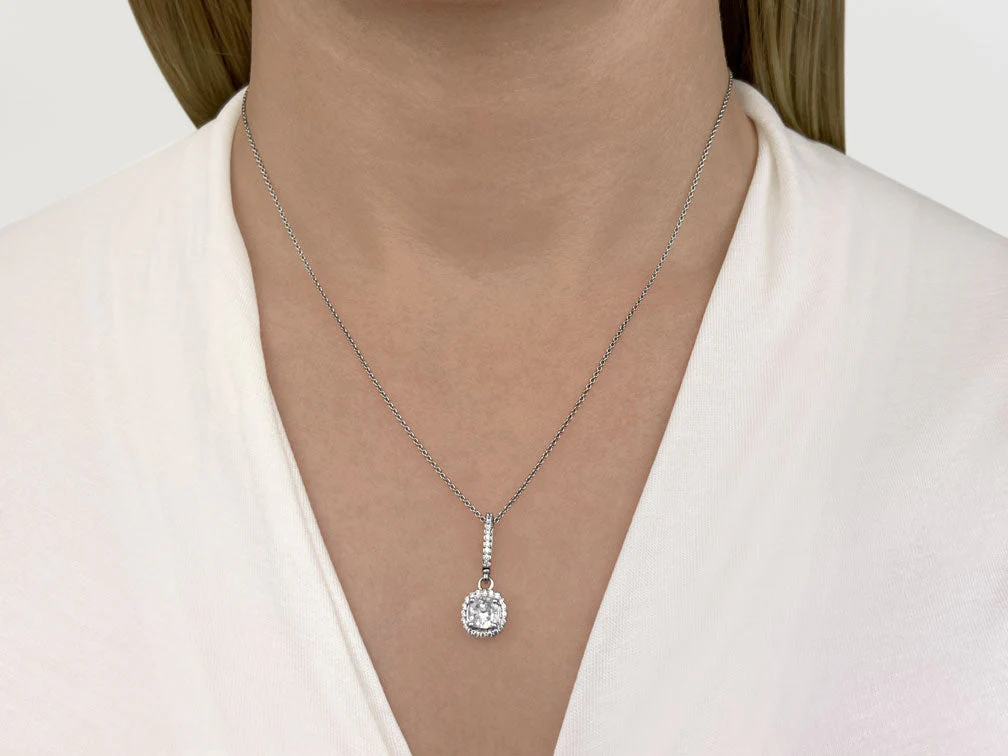 Ravishing Cushion Cut Diamond Drop Lab-Grown Diamond Pendant with 1.72 ct. (1.50 ct. center diamond) - Image 3