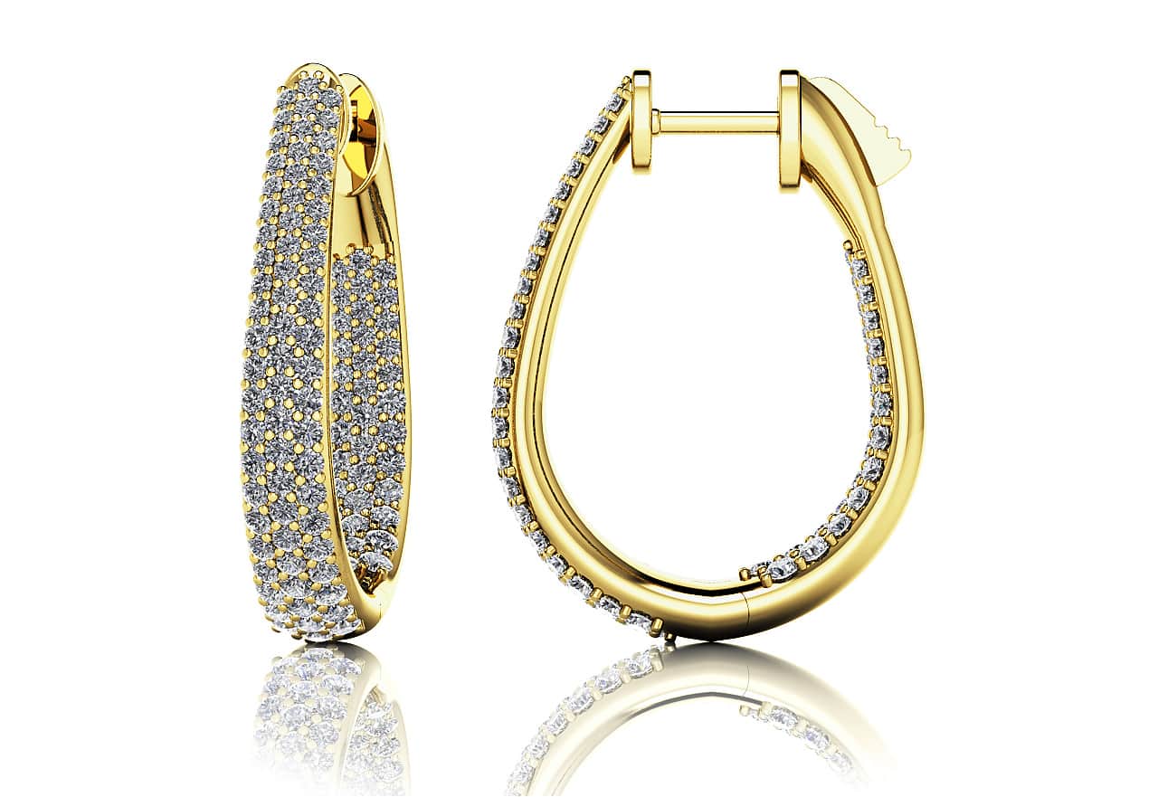 Ravishing Diamond Oval Lab-Grown Diamond Earrings with 1.55 ct.(finished) 1mm, 1.2mm, 1.4mm - Image 2