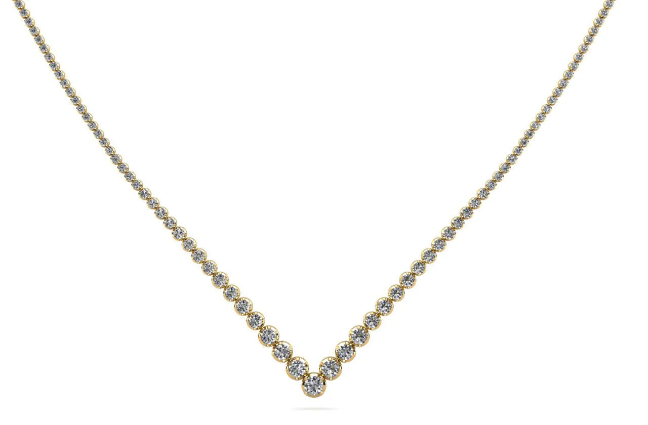 Ravishing V Neck With Graduated Diamonds with 10.28 ct.(finished) - Image 4
