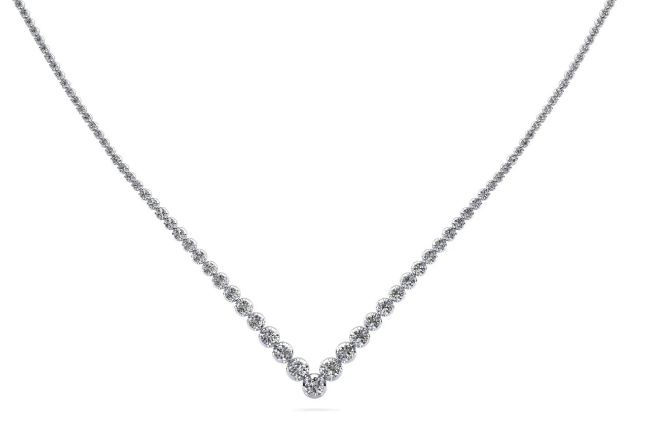 Ravishing V Neck With Graduated Diamonds with 5.38 ct.(finished) - Image 3