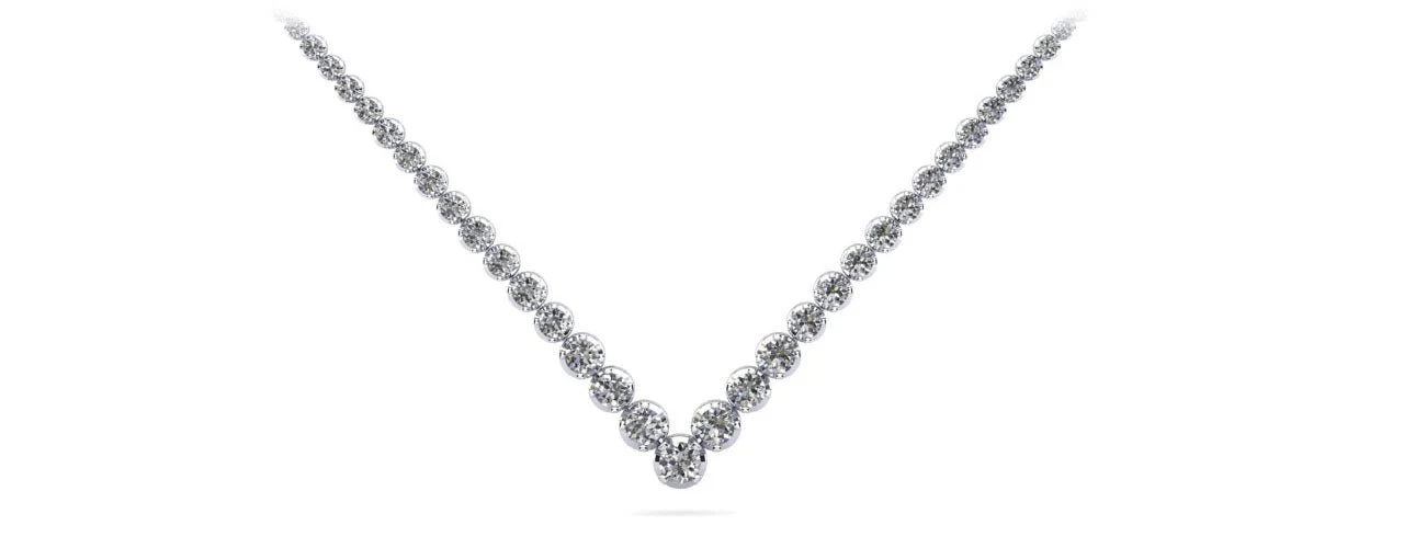 Ravishing V Neck With Graduated Diamonds with 7.00 ct.(finished)