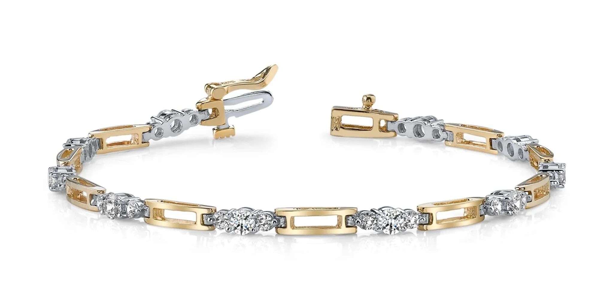 Rectangle Link Lab-Grown Diamond Bracelet with 2.00 ct.(finished) 2.2mm, 3.2mm - Image 3