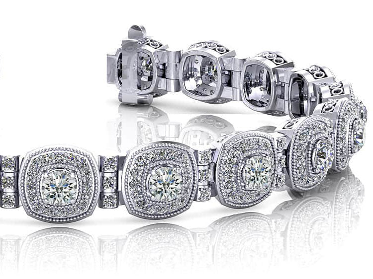 Red Carpet Bracelet With Diamond Tube Links Diamond with 4.69 ct.(finished) 1.1mm, 3.4mm