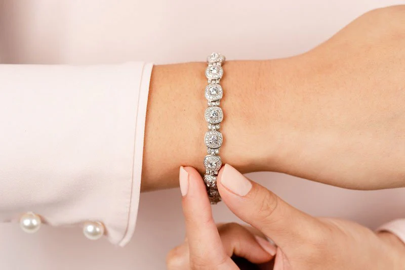 Red Carpet Bracelet With Diamond Tube Links Diamond with 4.69 ct.(finished) 1.1mm, 3.4mm - Image 4