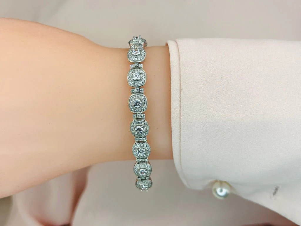 Red Carpet Lab-Grown Diamond Bracelet With Tube Links with 4.69 ct.(finished) 1.1mm, 3.4mm - Image 3