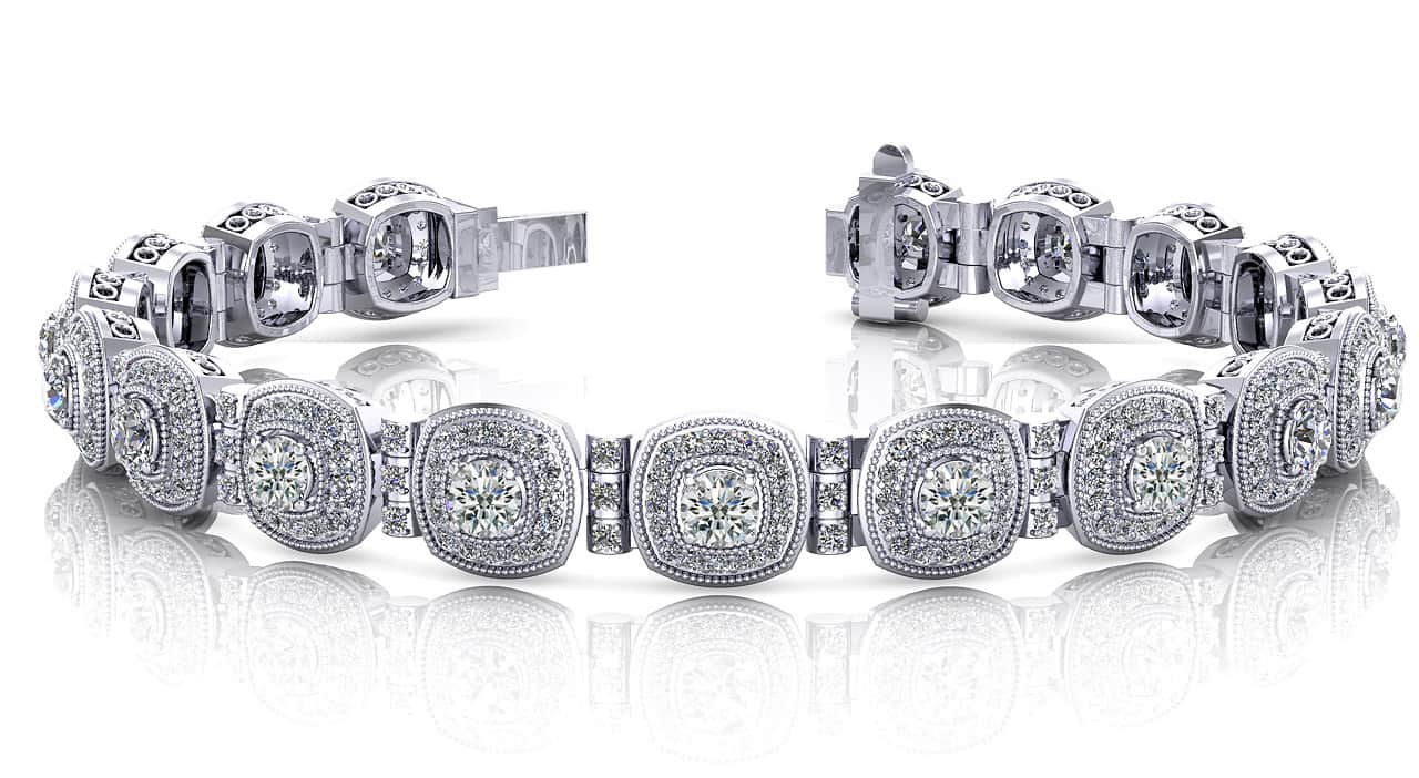 Red Carpet Lab-Grown Diamond Bracelet With Tube Links with 4.69 ct.(finished) 1.1mm, 3.4mm - Image 5