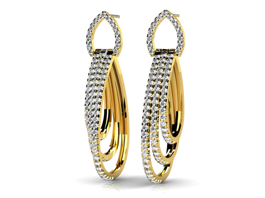Red Carpet Diamond Dangle Diamond Earrings with 3.12 ct.(finished) 1.6mm - Image 2