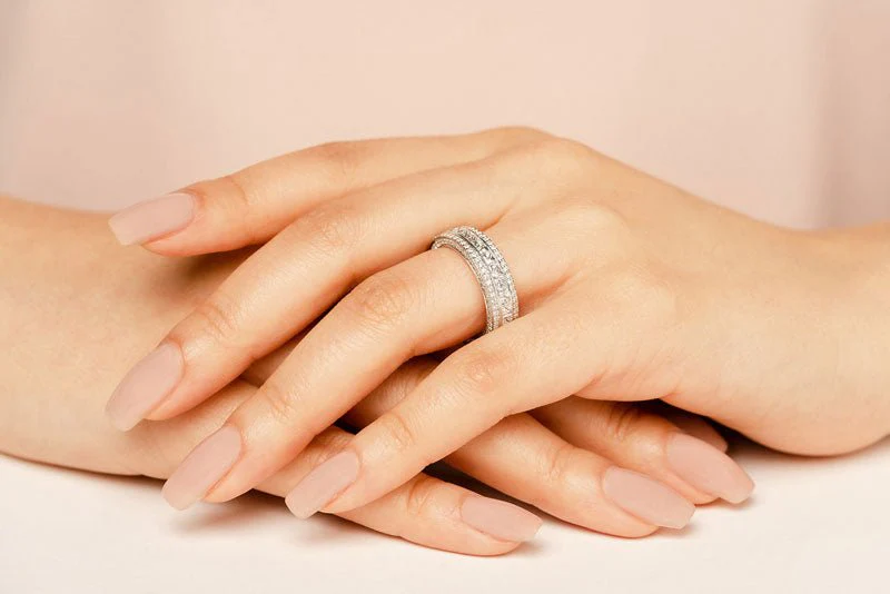 Regal Princess And Round Cut Diamond Eternity Lab-Grown Diamond Ring with 3.77 ct.(finished) 1mm, 2.5mm - Image 5
