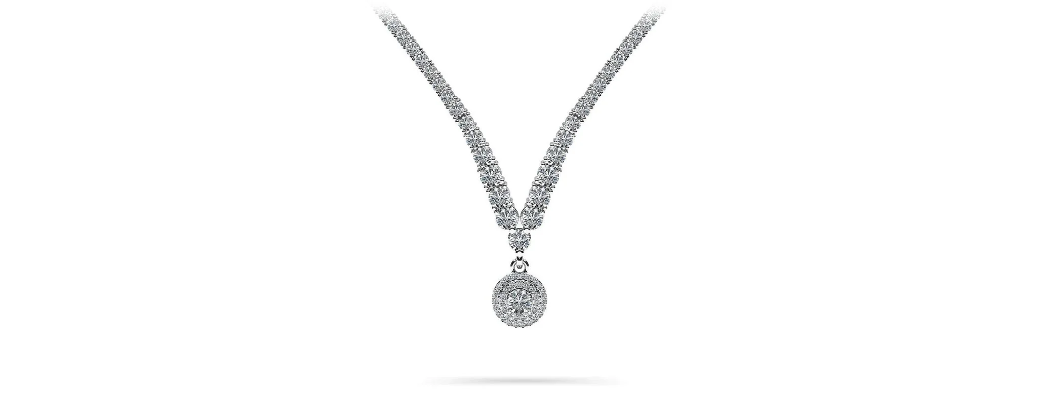 Remarkable Plunging V Neck Diamond Necklace with 8.75 ct.(finished)