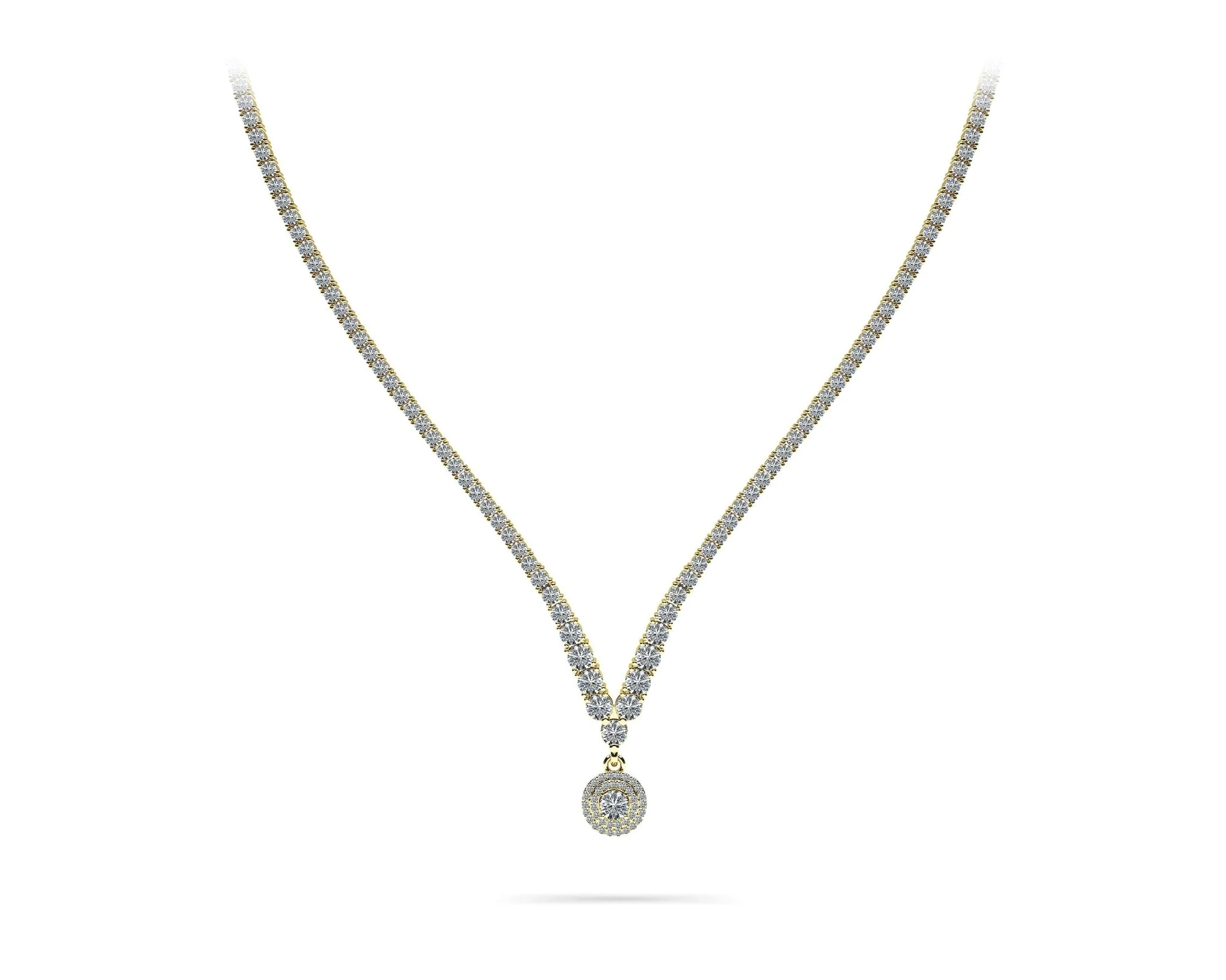 Remarkable Plunging V Neck Diamond Necklace with 8.75 ct.(finished) - Image 6