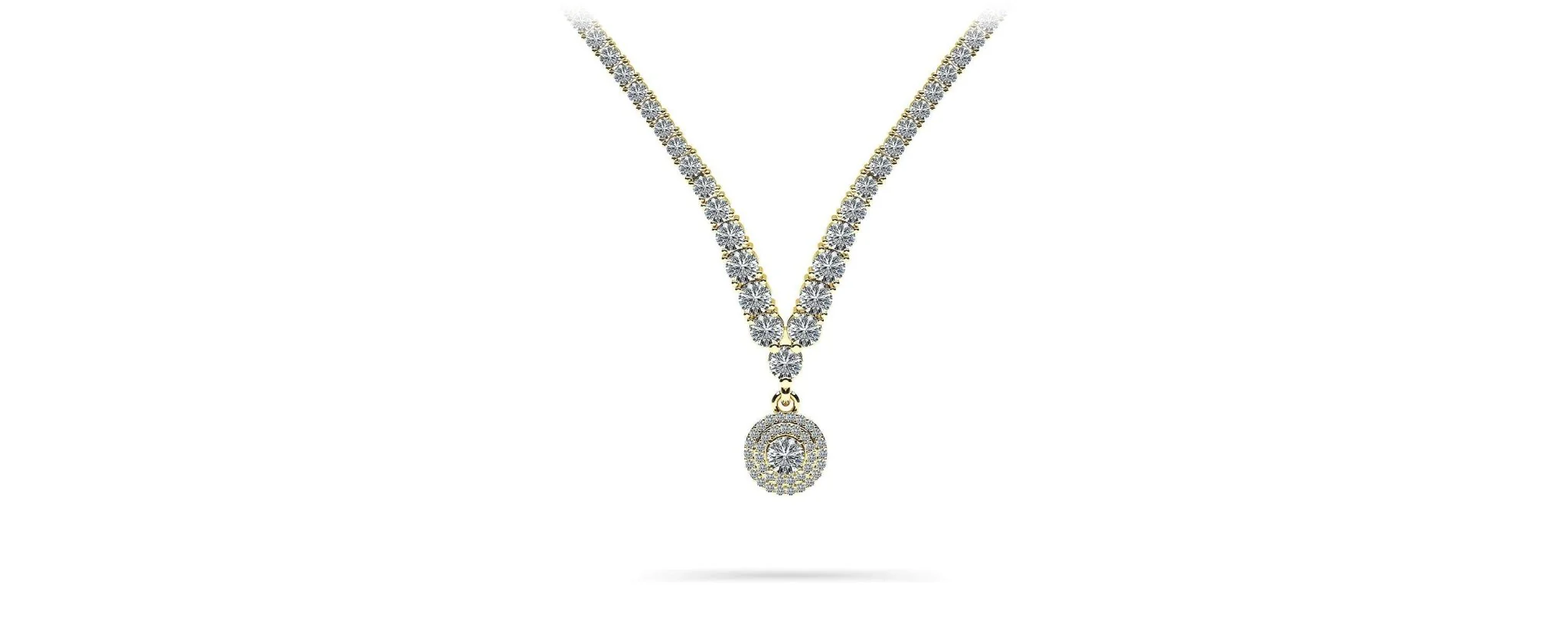 Remarkable Plunging V Neck Diamond Necklace with 9.29 ct.(finished) - Image 2