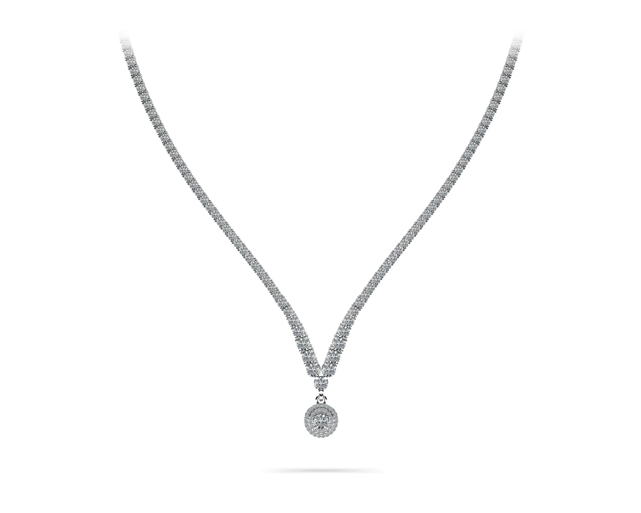 Remarkable Plunging V Neck Diamond Lab-Grown Diamond Necklace with 8.75 ct.(finished) - Image 5