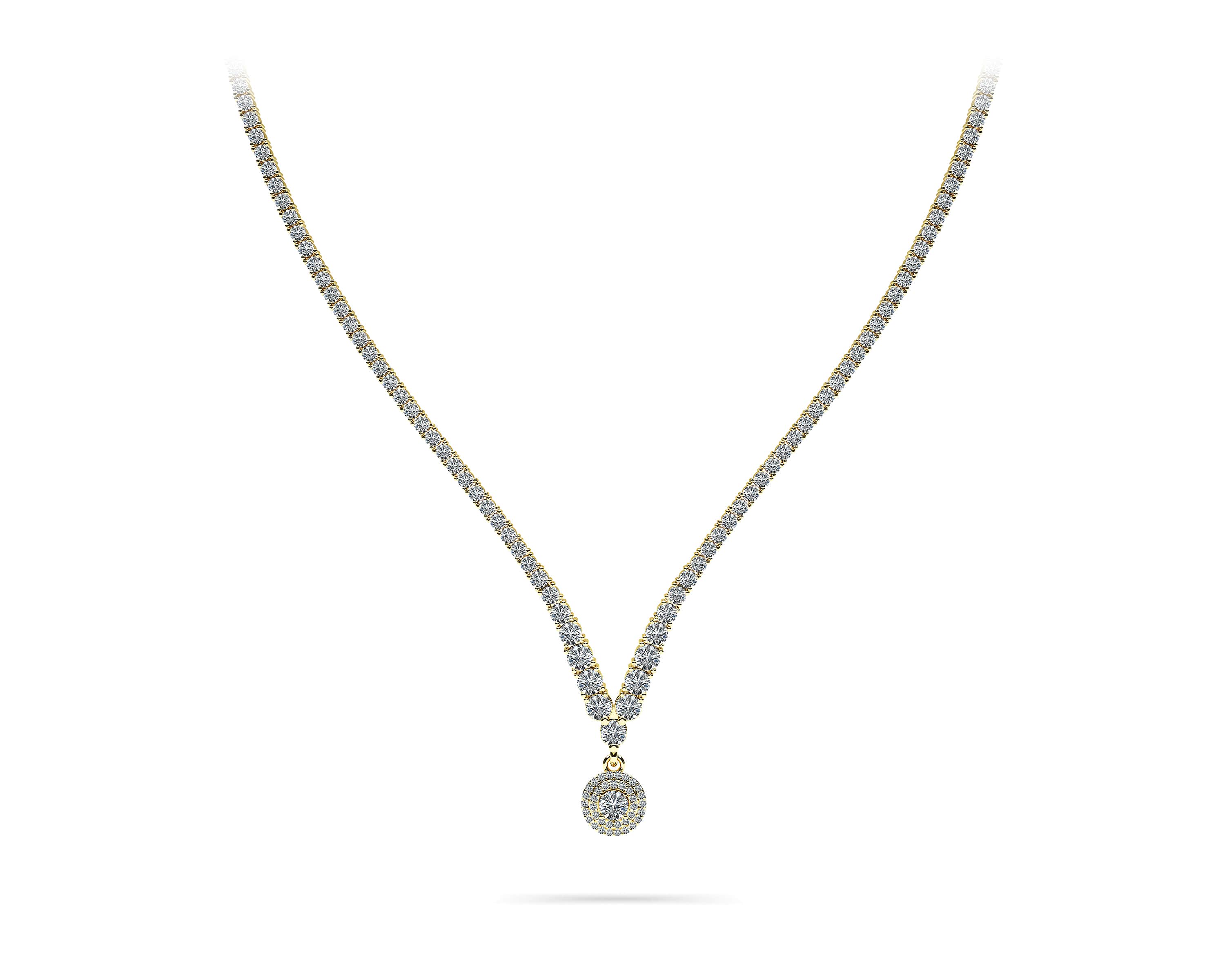 Remarkable Plunging V Neck Diamond Lab-Grown Diamond Necklace with 9.29 ct.(finished) - Image 6