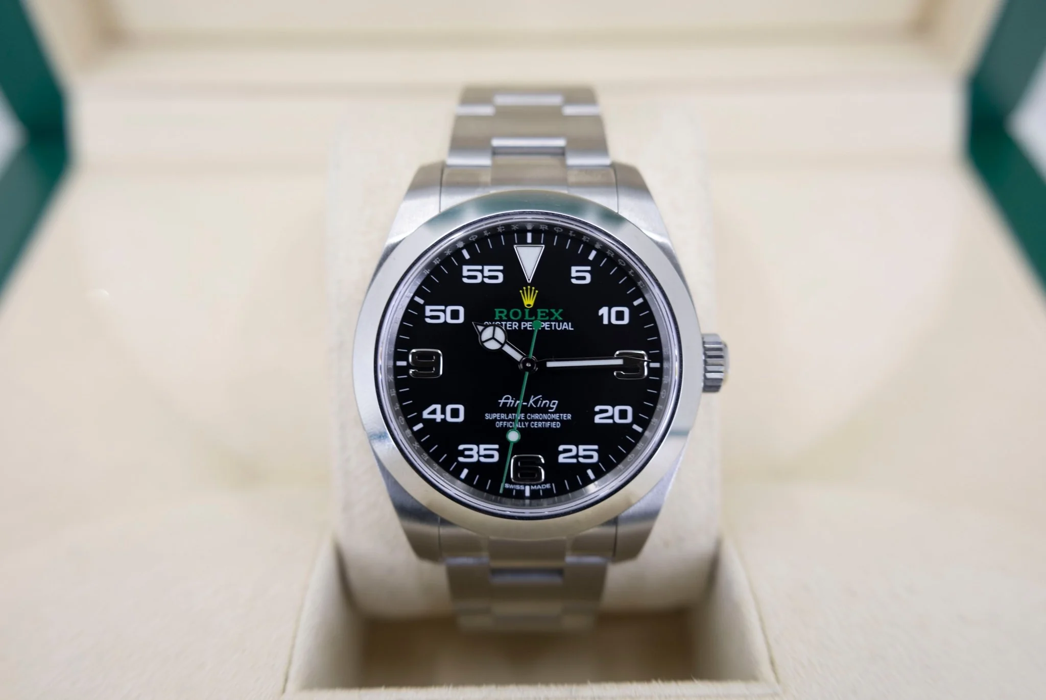 Rolex Air-King Stainless Steel Black Arabic Dial 40mm Green Hand Oyster Bracelet 116900 - Image 3