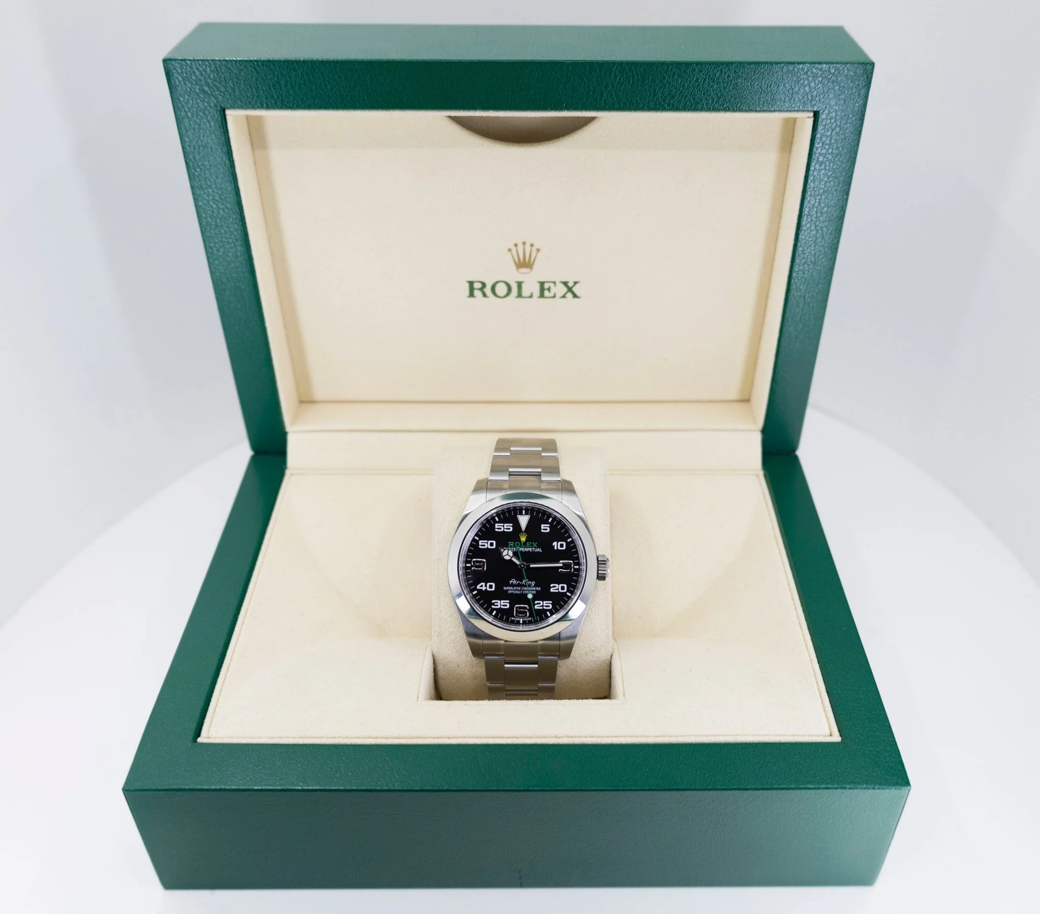 Rolex Air-King Stainless Steel Black Arabic Dial 40mm Green Hand Oyster Bracelet 116900 - Image 4