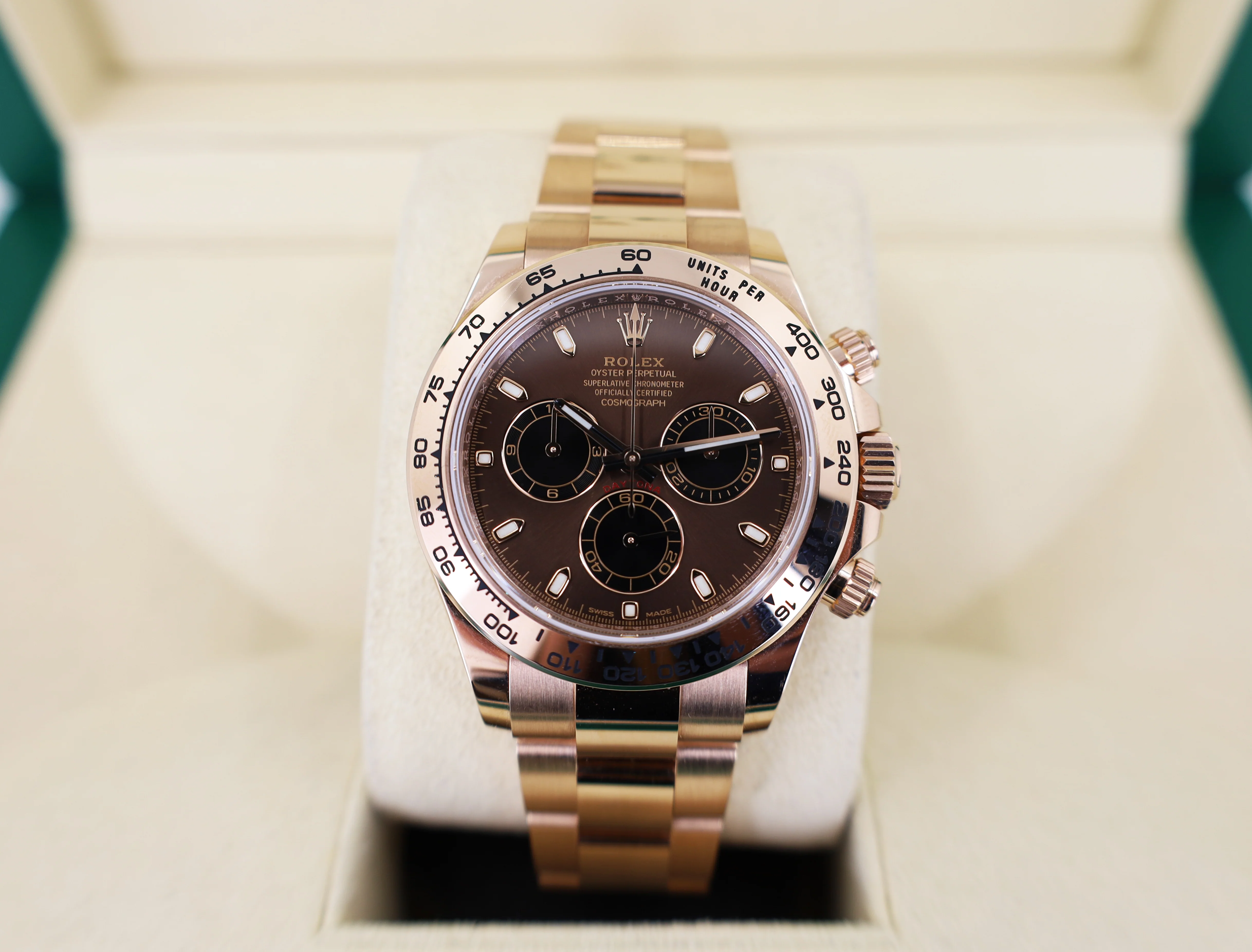 Rolex Cosmograph Daytona 40mm Chocolate Dial Everose Gold Bezel Oyster Bracelet 116505 - Image 2