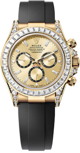 Rolex Cosmograph Daytona 40mm Yellow Gold Diamond-Set Dial Oysterflex Bracelet Diamond-Set Bezel and Diamond-Set Lugs - 126538TBR | 2024 Model